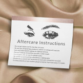 Eyelash Extensions Rose Gold Border Aftercare Flyer