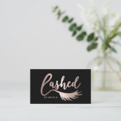 Eyelash Extensions Rose Gold Lashed Salon Visitenkarte (Stehend Vorderseite)