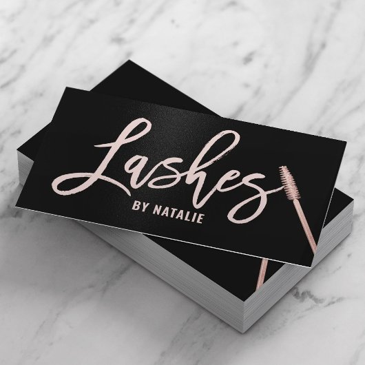 Eyelash Extensions Rose Gold Lashes Visitenkarte
