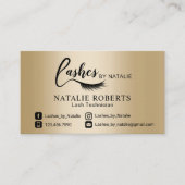 Eyelash Extensions Salon Black & Gold Lashes Logo Visitenkarte (Vorderseite)