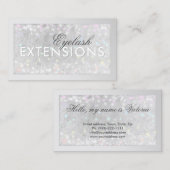 Eyelash Extensions Silver Glitzer Card Visitenkarte (Vorne/Hinten)