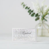 Eyelash Extensions Silver Glitzer Card Visitenkarte (Stehend Vorderseite)