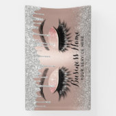 Eyelash Extensions Silver Tropfens Rose Gold Salon Banner (Vertikal)