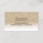 Eyelash Extensions Stilvolle Gold Glitzer Lash Sal Visitenkarte (Rückseite)