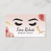 Eyelash Extensions Vintag Floral Lashes Salon Visitenkarte (Vorderseite)