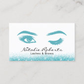 Eyelash Extensions Wink Eye Aquamariner Glitzer Sa Visitenkarte (Vorderseite)