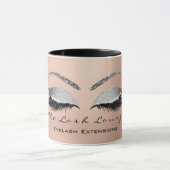 Eyelash Extention Beauty Gray Silver Eye Glitzer Tasse (Zentrum)