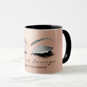 Eyelash Extention Beauty Gray Silver Eye Glitzer Tasse (VorderseiteRechts)