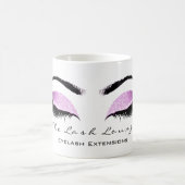 Eyelash Extention Beauty Magenta Pink Glitzer Kaffeetasse (Mittel)