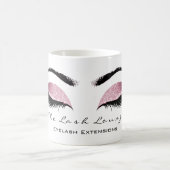 Eyelash Extention Beauty Pink Blush Glitzer Kaffeetasse (Mittel)