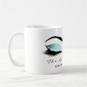 Eyelash Extention Beauty Studio Aqua Blue Glitzer Kaffeetasse (Links)
