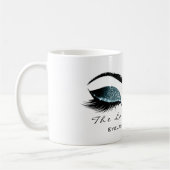 Eyelash Extention Beauty Studio Aquamarin Glitzer Kaffeetasse (Links)