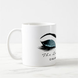 Eyelash Extention Beauty Studio Aquamarin Glitzer Kaffeetasse