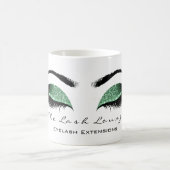 Eyelash Extention Beauty Studio Cali Green Glitzer Kaffeetasse (Mittel)