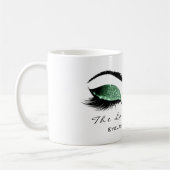 Eyelash Extention Beauty Studio Cali Green Glitzer Kaffeetasse (Links)