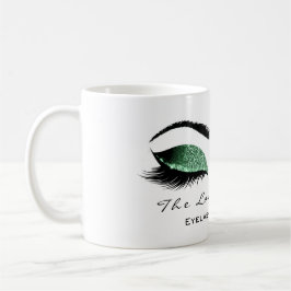 Eyelash Extention Beauty Studio Cali Green Glitzer Kaffeetasse