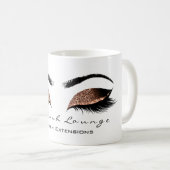Eyelash Extention Beauty Studio Coffe Glitzer Kaffeetasse (VorderseiteRechts)
