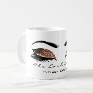 Eyelash Extention Beauty Studio Coffe Glitzer Kaffeetasse