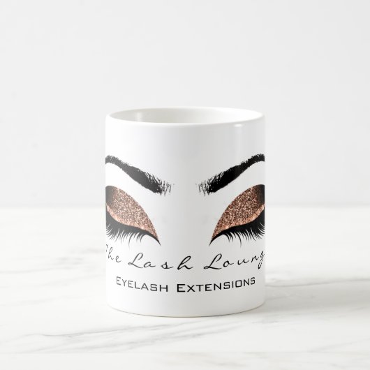Eyelash Extention Beauty Studio Coffe Glitzer Kaffeetasse (Mittel)