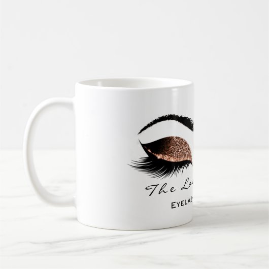 Eyelash Extention Beauty Studio Coffe Glitzer Kaffeetasse (Links)