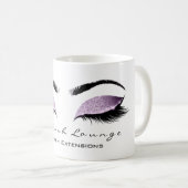 Eyelash Extention Beauty Studio Glitzer Kaffeetasse (VorderseiteRechts)