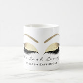 Eyelash Extention Beauty Studio Gold Glitzer Kaffeetasse (Mittel)