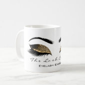 Eyelash Extention Beauty Studio Honey Gold Glitzer Kaffeetasse (Vorderseite Links)