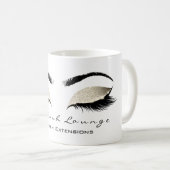 Eyelash Extention Beauty Studio Ivory Glitzer Kaffeetasse (VorderseiteRechts)