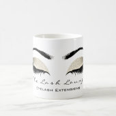 Eyelash Extention Beauty Studio Ivory Glitzer Kaffeetasse (Mittel)