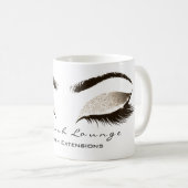 Eyelash Extention Beauty Studio Ivory Lux Glitzer Kaffeetasse (VorderseiteRechts)