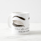 Eyelash Extention Beauty Studio Ivory Lux Glitzer Kaffeetasse (Vorderseite Links)