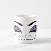 Eyelash Extention Beauty Studio Lila Glitzer Kaffeetasse (Mittel)
