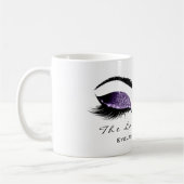 Eyelash Extention Beauty Studio Lila Glitzer Kaffeetasse (Links)