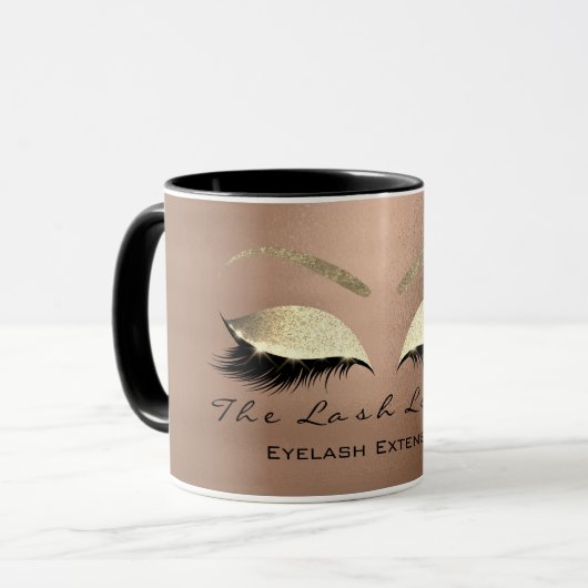 Eyelash Extention Beauty Studio Skinny Eye Glitzer Tasse (Vorderseite Links)
