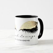 Eyelash Extention Beauty Studio White Gold Glitzer Tasse (VorderseiteRechts)