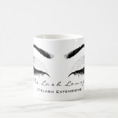 Eyelash Extention Beauty Studio White Grau Glitzer Kaffeetasse (Mittel)