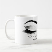 Eyelash Extention Beauty Studio White Grau Glitzer Kaffeetasse (Links)