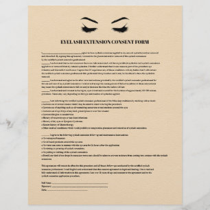 EYELASH EYELASH EXTENSION CONSENT FORMULAR FLYER