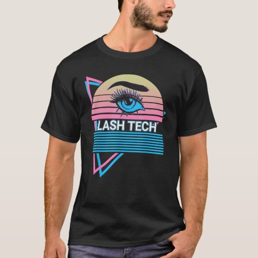 Eyelash Lash Artist Eyelashes Retro Lash Tech T-Shirt (Vorderseite)