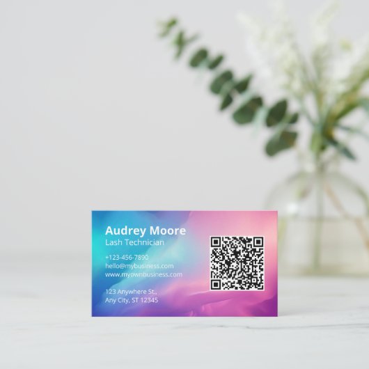 Eyelash Lash Tech Visitenkarte (Stehend Vorderseite)