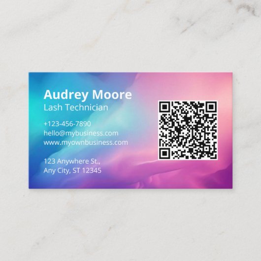 Eyelash Lash Tech Visitenkarte (Vorderseite)