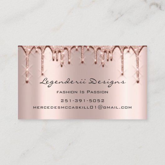 Eyelash Lashes Glitzer 3D Effect Visitenkarte (Rückseite)