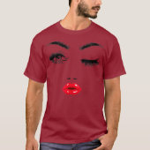 Eyelash Lipstick Red Lip Lash Artist Makeup T-Shirt (Vorderseite)
