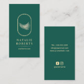 Eyelash Logo Makeup Künstler Aquamarin Gold Visitenkarte (Vorne/Hinten)