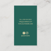 Eyelash Logo Makeup Künstler Aquamarin Gold Visitenkarte (Rückseite)