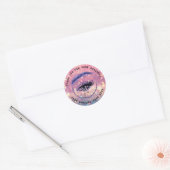 Eyelash Logo Name Holograph Dankeschön Monogram Bl Runder Aufkleber (Umschlag)