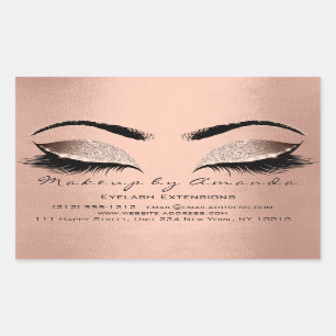 Eyelash-Make-up UAWG Schönheit erröten Rechteckiger Aufkleber