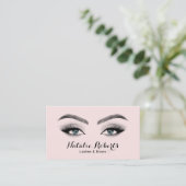 Eyelash Makeup Artist Beauty Salon Blush Pink Busi Visitenkarte (Stehend Vorderseite)