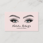 Eyelash Makeup Artist Beauty Salon Blush Pink Busi Visitenkarte (Vorderseite)
