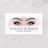 Eyelash Makeup Artist Blush Pink Pinselstrich Visitenkarte (Vorderseite)